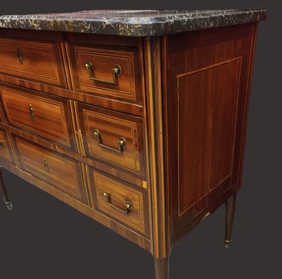 Louis XVI chest of drawers with three drawers,...