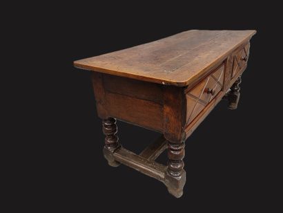 Walnut table maie, late 18th century
Diamond-point...