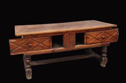 Walnut table maie, late 18th century
Diamond-point...