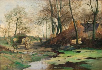 Gustave HALBART (1846 - 1913) 
Cart near...