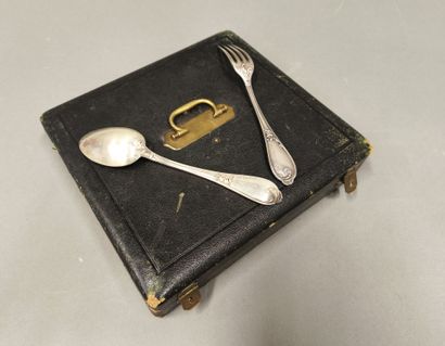 Minerva hallmarked silver flatware in a case...