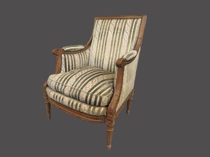 Louis XVI-style Bergère on four tapered,...