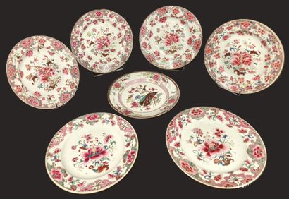 CHINA 18th century
Suite of 6 Famille Rose...