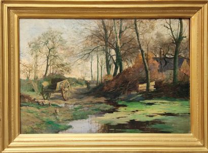Gustave HALBART (1846 - 1913) 
Cart near...
