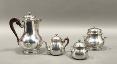 Silver coffee service set, Minerve hallmark
Shell-decorated...