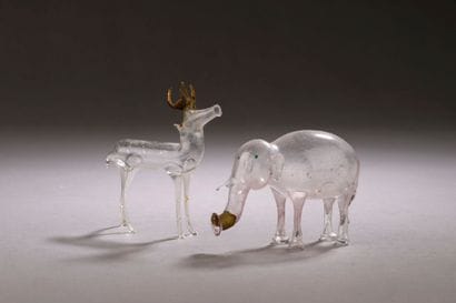 French work - (1920's)
Two colorless glass-blown...