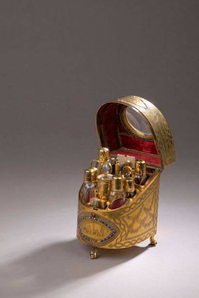 English work, late 18th century
Brass stirrup-shaped...