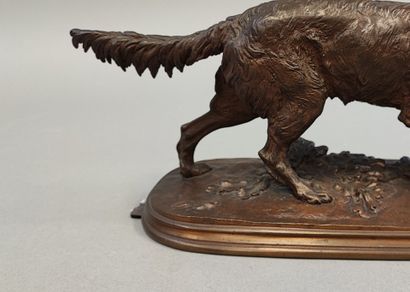 Pierre-Jules MÊNE (1810-1879). Spaniel standing...
