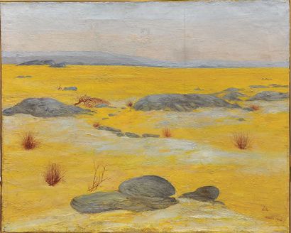 René Jean CLOT (1913-1997). Tibesti 1944
Oil...