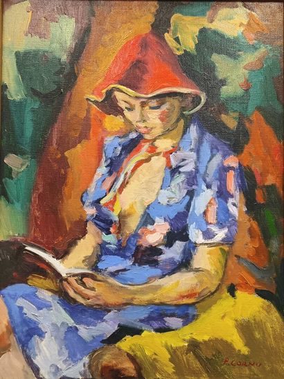 Pierre CORNU (1895-1996). Seated young girl
Oil...