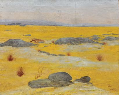 René Jean CLOT (1913-1997). Tibesti 1944
Oil...