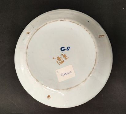 ROUEN 18th century. Earthenware plate with...