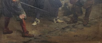 GAUDIN. Late 19th century school. The ambush
Oil...