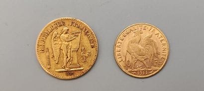 Gold coin 20 francs or au génie Paris 1849...