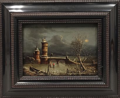18th century Dutch school. Winter landscape...