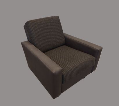 Pair of armchairs upholstered in skai and...