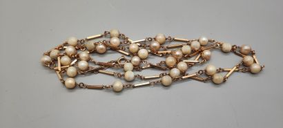 Sautoir in 18K (750) gold with stick chain...