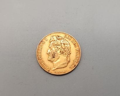 Gold coin 20 francs or Louis-Philippe tête...