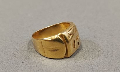 Chevalière in 18k (750) yellow gold. TDD:...