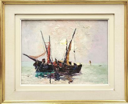 Lot of two paintings by Louis BISSINGER (Régis...