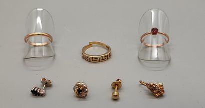 Gold lot (750 and 585) comprising a wedding...