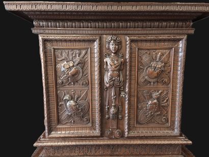 Louis XIII-style dressing table in walnut,...