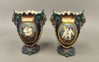 Thomas SERGENT (19th century). Pair of vases...