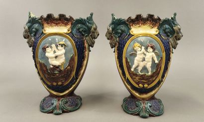 Thomas SERGENT (19th century). Pair of vases...