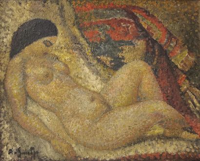 Alex SMADJA (1897-1977). Female nude
Oil...
