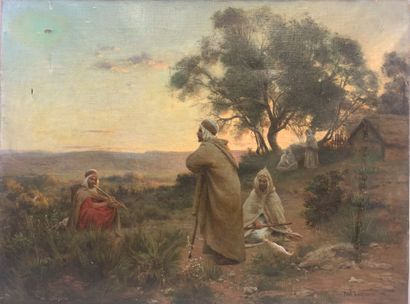 Paul LAZERGES (1845-1902). Halt at the oasis...