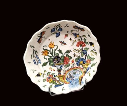 ROUEN 18th century. Earthenware plate with...