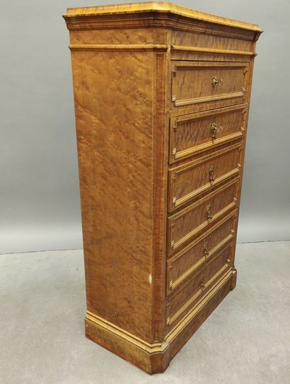 Rectangular chiffonier with bird's-eye maple...