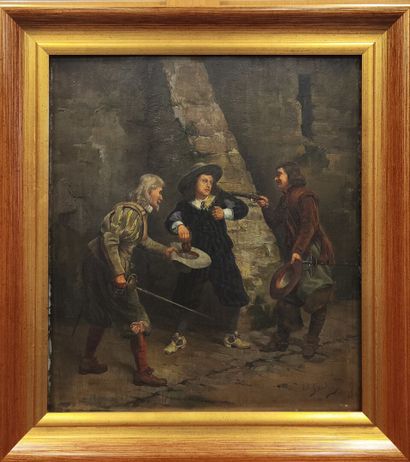 GAUDIN. Late 19th century school. The ambush
Oil...