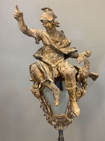 VENICE. Pair of procession lanterns in carved...