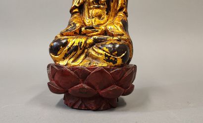 VIETNAM, circa 1900. Buddha seated on a lotus...