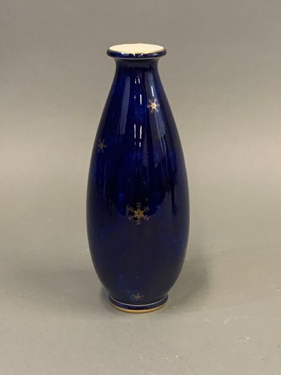 SEVRES. Baluster-shaped vase with gilded...