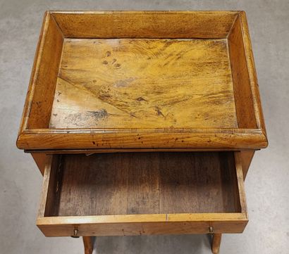 Light wood bowl table, lyre base. Charles...