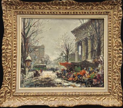 Mério AMEGLIO (1897-1970). Flower market...