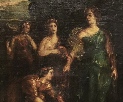 School of the XIXth century. Young women...