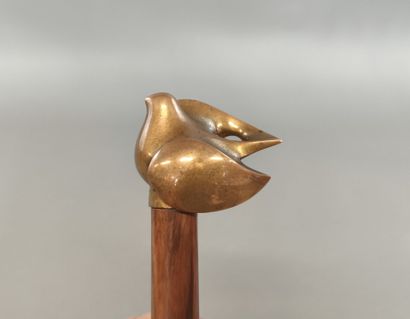 School of the XXth century. Bronze cane with...