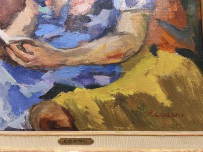 Pierre CORNU (1895-1996). Seated young girl
Oil...
