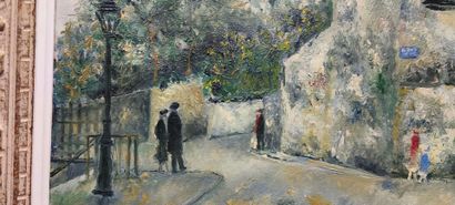 Emile BOYER (1877-1948). Walk in Montmartre
Oil...