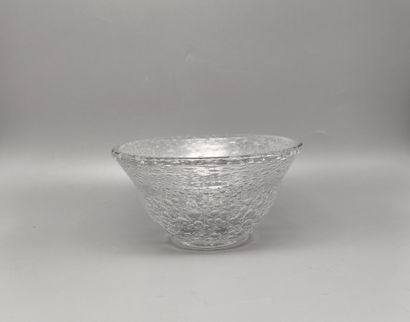 DAUM, Nancy, France. Blown bubble glass vase....