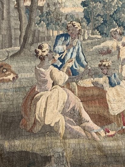 AUBUSSON, 18th century. Young peasants in...