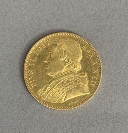 VATICAN. Gold coin of 100 lire with bust...