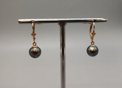 Pair of yellow gold (750) dormeuses each...