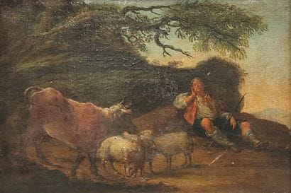 Dutch school, late 18th century. Sleeping...