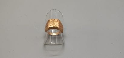 Chevalière in 18K (750) gold. Eagle head...