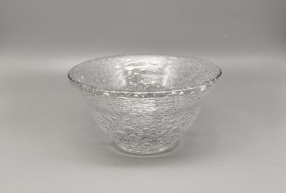 DAUM, Nancy, France. Blown bubble glass vase....