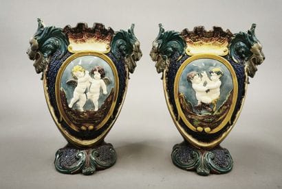 Thomas SERGENT (19th century). Pair of vases...